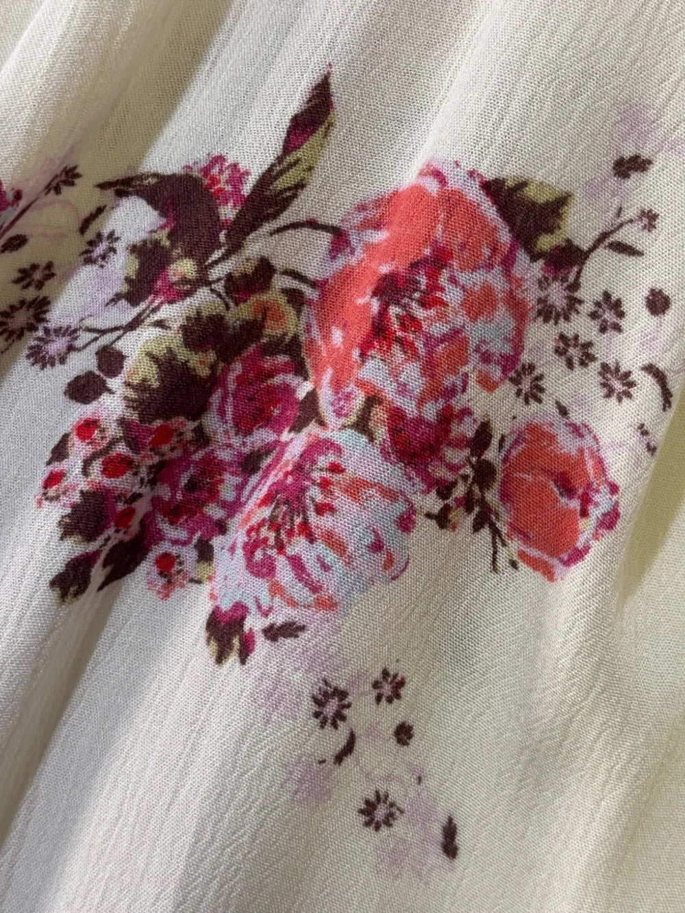 EUC ✵☽Free People☾✵ Sleeveless Ivory Pink Floral V Neck Mini Swing Dress | Large